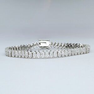2ct Oval Diamond Womens 14K White Gold Tennis Bracelet 14 Karat Silver Jewelry